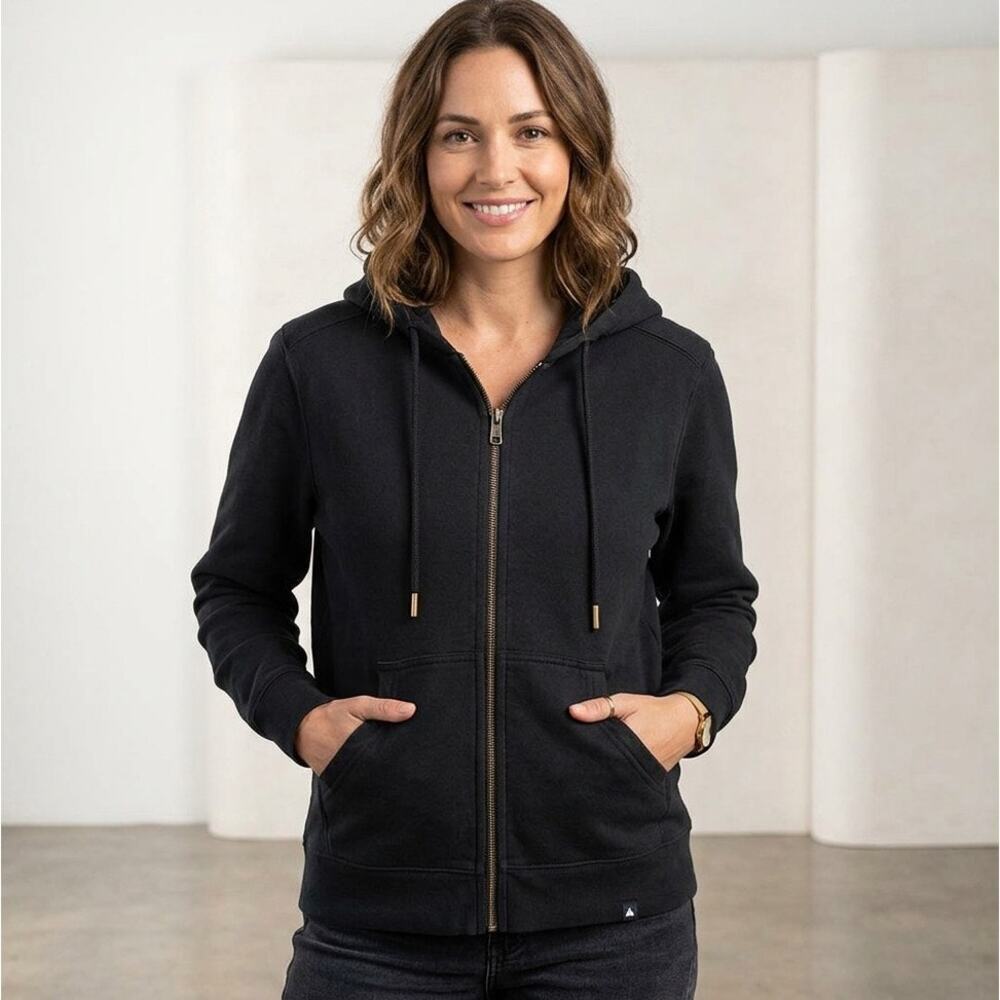 American Giant Hoodie Sweatshirt Relaxed Classic Full Zip Black Size Large NEW